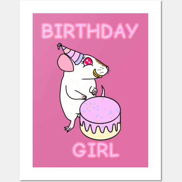 Birthday Rat (Version 2) Wall Art by Rad Rat Studios